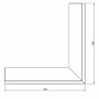 Gepoedercoat staal keerwand buitenhoek 1000x1000mm (hoogte 600mm)