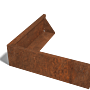 Cortenstaal keerwand buitenhoek 1000x1000mm (hoogte 300mm)
