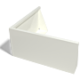 Gepoedercoat staal keerwand buitenhoek 1000x1000mm (hoogte 500mm)