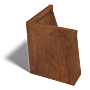Cortenstaal keerwand buitenhoek 500x500mm (hoogte 600mm)