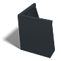 Gepoedercoat staal keerwand buitenhoek 500x500mm (hoogte 600mm)