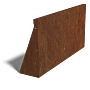 Cortenstaal keerwand recht 1000mm (hoogte 500mm)