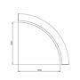 Gepoedercoat staal keerwand binnenbocht 1000x1000mm (hoogte 500mm)