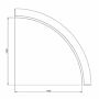 Gepoedercoat staal keerwand binnenbocht 1500x1500mm (hoogte 300mm)