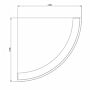 Cortenstaal keerwand buitenbocht 1500x1500mm (hoogte 300mm)