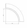 Cortenstaal keerwand binnenbocht 500x500mm (hoogte 400mm)