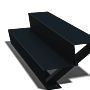 Zwarte trap New York 2-trede (breedte 1200mm)