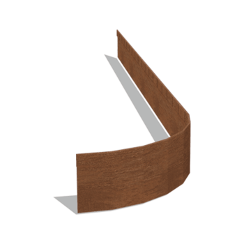 Cortenstaal kantopsluiting FLEX geplet 13 cm (lengte 150 cm)