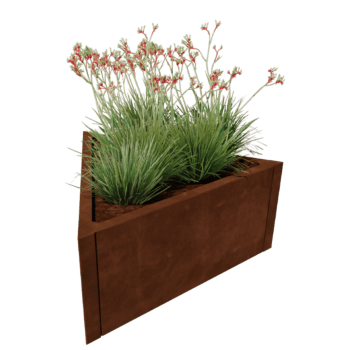Cortenstaal plantenbak Alaska gelijkzijdig 80 cm