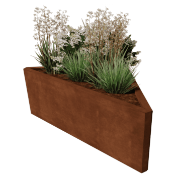 Cortenstaal plantenbak Alaska ongelijkzijdig 112 cm