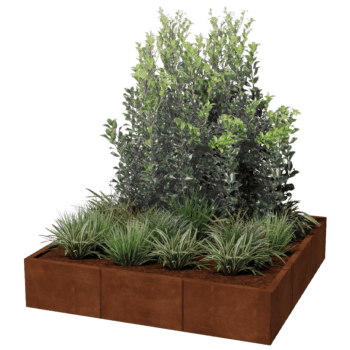 Cortenstaal plantenbak Miami xxl 150 x 150 cm