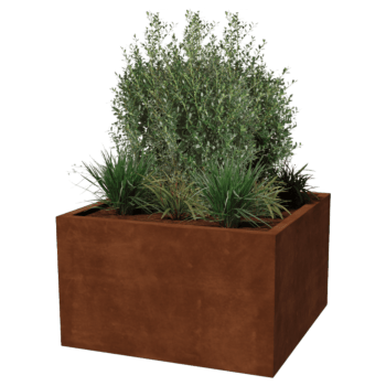 Cortenstaal gelaste plantenbak Montana 100 x 100 x 60 cm