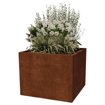 Cortenstaal gelaste plantenbak Montana 100 x 100 x 80 cm