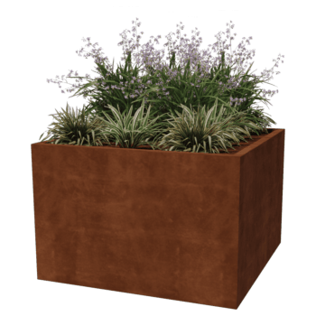 Cortenstaal gelaste plantenbak Montana 120 x 120 x 80 cm
