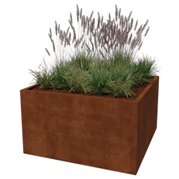Cortenstaal gelaste plantenbak Montana 140 x 140 x 80 cm
