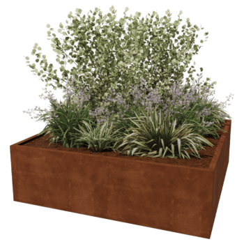 Cortenstaal gelaste plantenbak Montana 200 x 200 x 60 cm