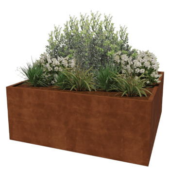 Cortenstaal gelaste plantenbak Montana 200 x 200 x 80 cm