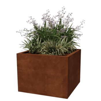 Cortenstaal gelaste plantenbak Montana 80 x 80 x 60 cm