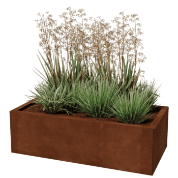 Cortenstaal plantenbak Texas 50 x 100 cm