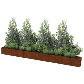Cortenstaal plantenbak Texas xxl 360 x 30 cm