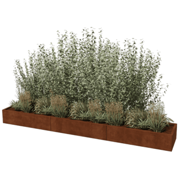 Cortenstaal plantenbak Texas xxl 360 x 60 cm