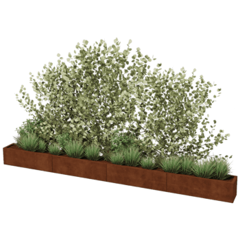 Cortenstaal plantenbak Texas xxl 400 x 30 cm