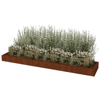 Cortenstaal plantenbak Texas xxl 480 x 100 cm
