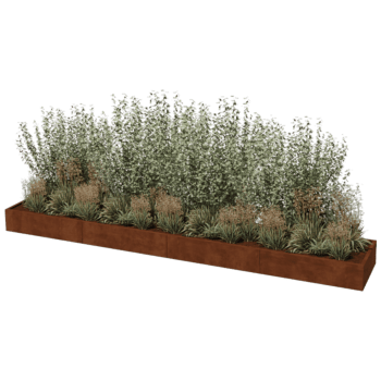 Cortenstaal plantenbak Texas xxl 480 x 80 cm