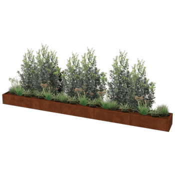 Cortenstaal plantenbak Texas xxl 500 x 50 cm