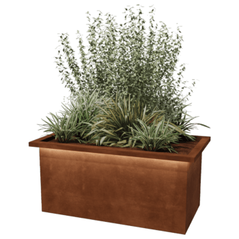 Cortenstaal gelaste plantenbak Alabama met LED 100 x 50 x 50 cm
