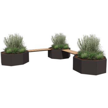 Gepoedercoat staal plantenbak Vegas Chicago hoekopstelling
