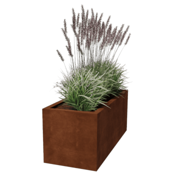 Cortenstaal gelaste plantenbak Montana 120 x 50 x 50 cm