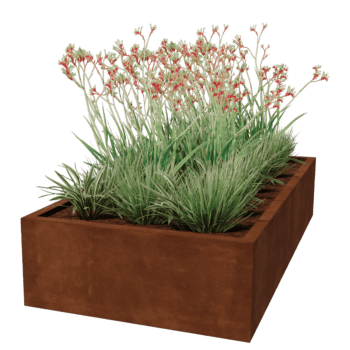 Cortenstaal gelaste plantenbak Montana 200 x 100 x 40 cm