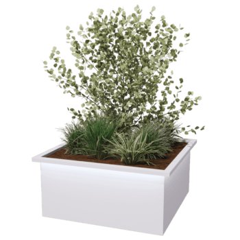 Gepoedercoat staal gelaste plantenbak Alabama met LED 100 x 100 x 50 cm