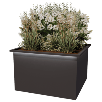 Gepoedercoat staal gelaste plantenbak Alabama met LED 120 x 120 x 80 cm
