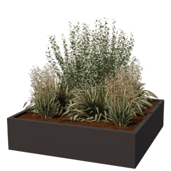 Gepoedercoat staal plantenbak Miami 120 x 120 cm