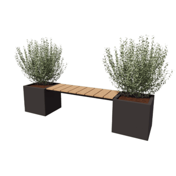 Gepoedercoat staal plantenbak met bankje Vegas Miami