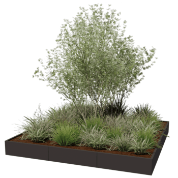 Gepoedercoat staal plantenbak Miami xxl 300 x 300 cm