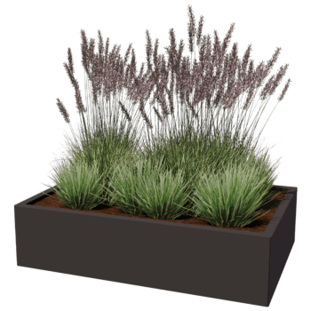 Gepoedercoat staal plantenbak Texas 80 x 120 cm