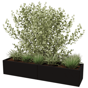 Gepoedercoat staal plantenbak Texas xxl 160 x 40 cm