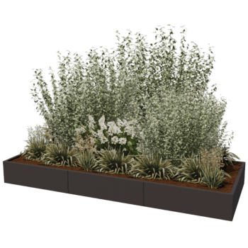 Gepoedercoat staal plantenbak Texas xxl 300 x 120 cm