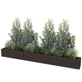 Gepoedercoat staal plantenbak Texas xxl 300 x 30 cm