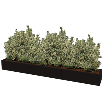 Gepoedercoat staal plantenbak Texas xxl 300 x 40 cm