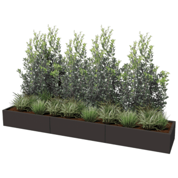 Gepoedercoat staal plantenbak Texas xxl 300 x 60 cm