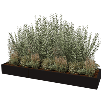 Gepoedercoat staal plantenbak Texas xxl 300 x 80 cm