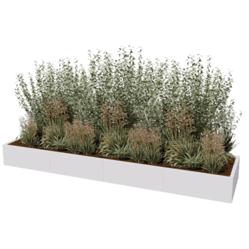Gepoedercoat staal plantenbak Texas xxl 320 x 80 cm