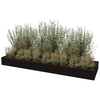 Gepoedercoat staal plantenbak Texas xxl 360 x 100 cm