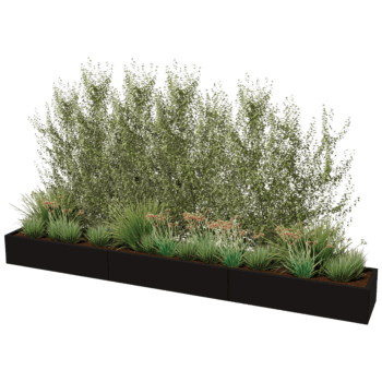 Gepoedercoat staal plantenbak Texas xxl 360 x 50 cm