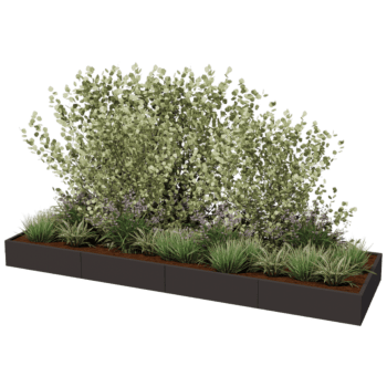 Gepoedercoat staal plantenbak Texas xxl 400 x 120 cm