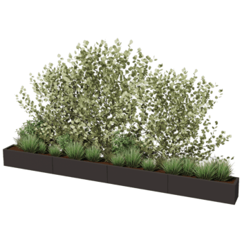 Gepoedercoat staal plantenbak Texas xxl 400 x 30 cm